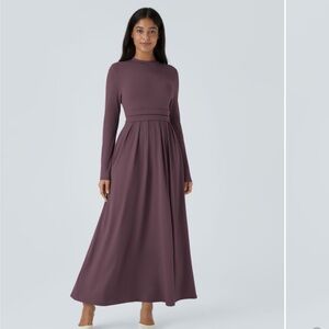 HALARA Long Sleeve Dress Women’s Plum Wine Pockets Sz XS